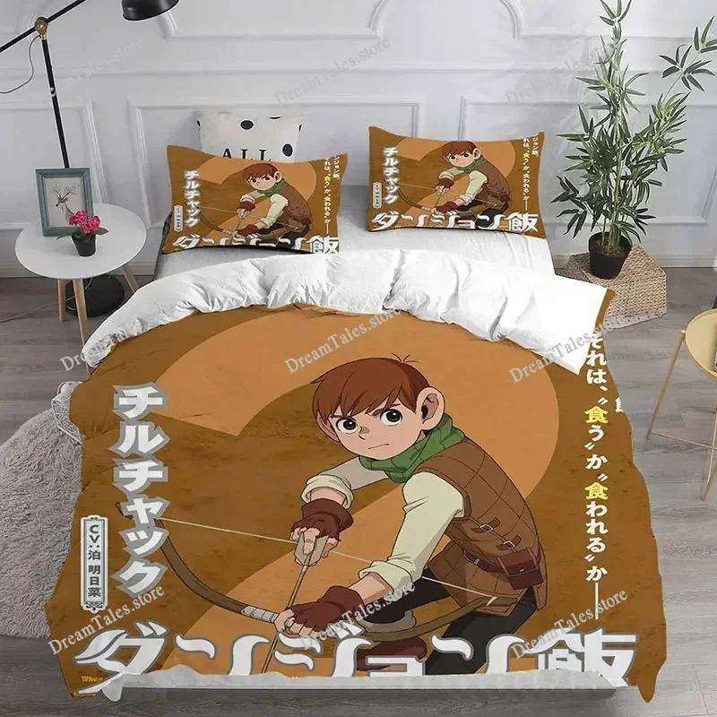 Fashion 3d Printed Anime Delicious In Dungeon Bedding Set Boys Girls Twin Queen King Size Duvet Cover Pillowcase Bed Boys Adults
