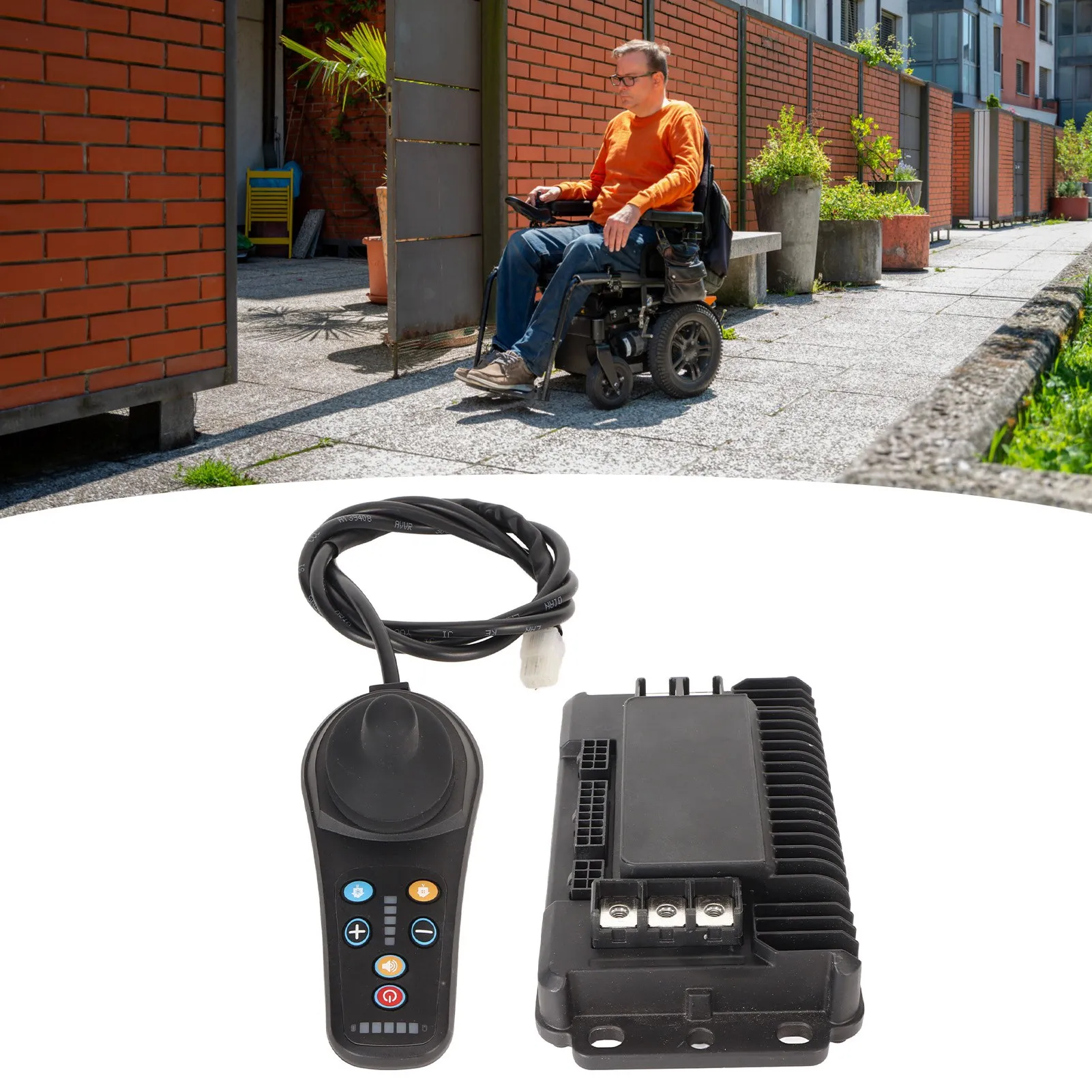 Wheelchair Joystick Controller Fast Heat Dissipation Universal Fit Bumper Proof Electric Wheel Chair Joystick for All Brands