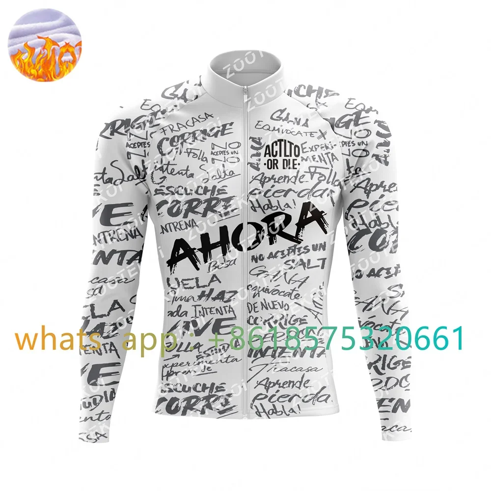 

ACTLTO OR DLE Team Winter Thermal Fleece Mens Cycling Jersey Long Sleeve Ciclismo Bicycle Wear Bike Clothing Maillot Ciclismo