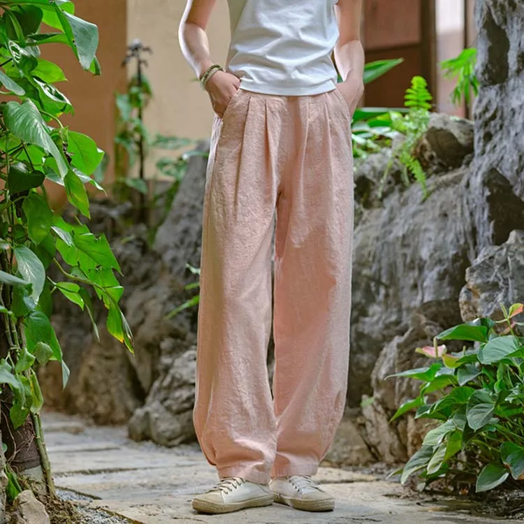 

Women's Custom Size and Logo Summer Casual Hemp Cotton Pants