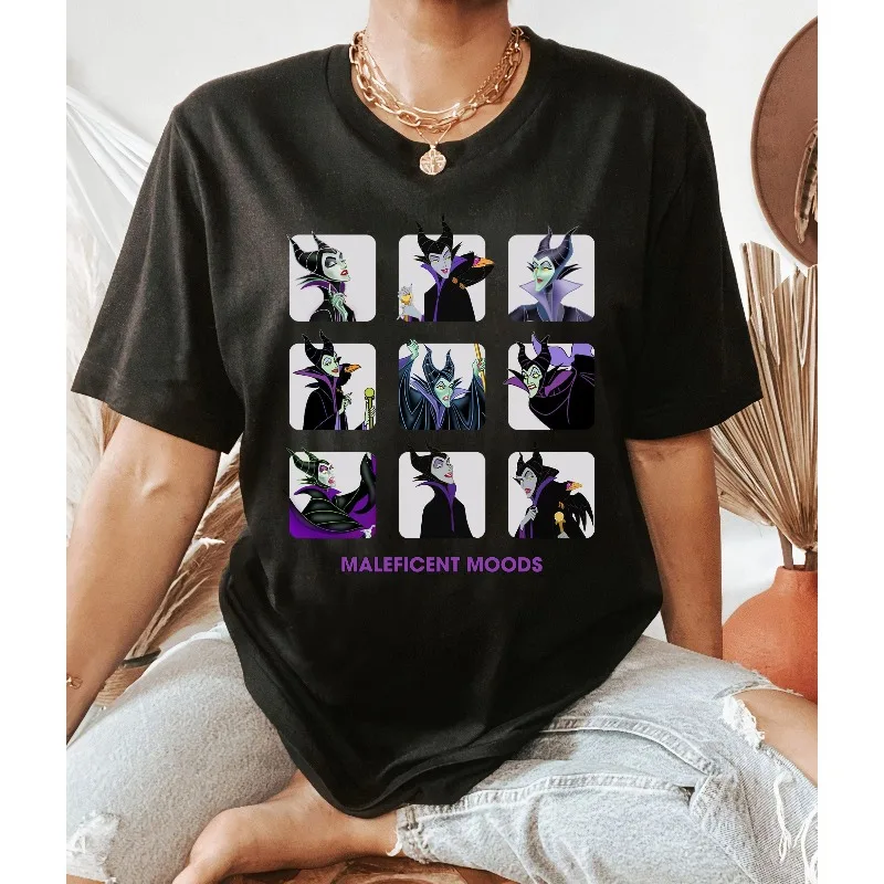 

Disney Villain Maleficent Emotional Pattern Disneyland Matching T-shirt, Travel Gift, Unisex Adult T-shirt, Children's T-shirt