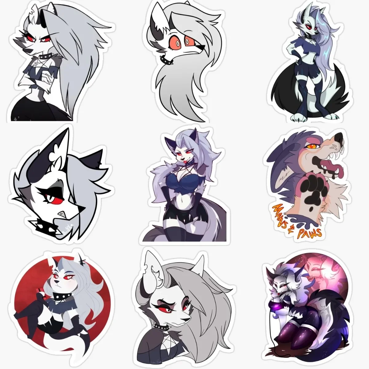 

Creative Helluva Boss Furry Wolf PVC Stickers Accessories for Decorate Car Truck Van Camper Bumper Fridge Table Wall Decal