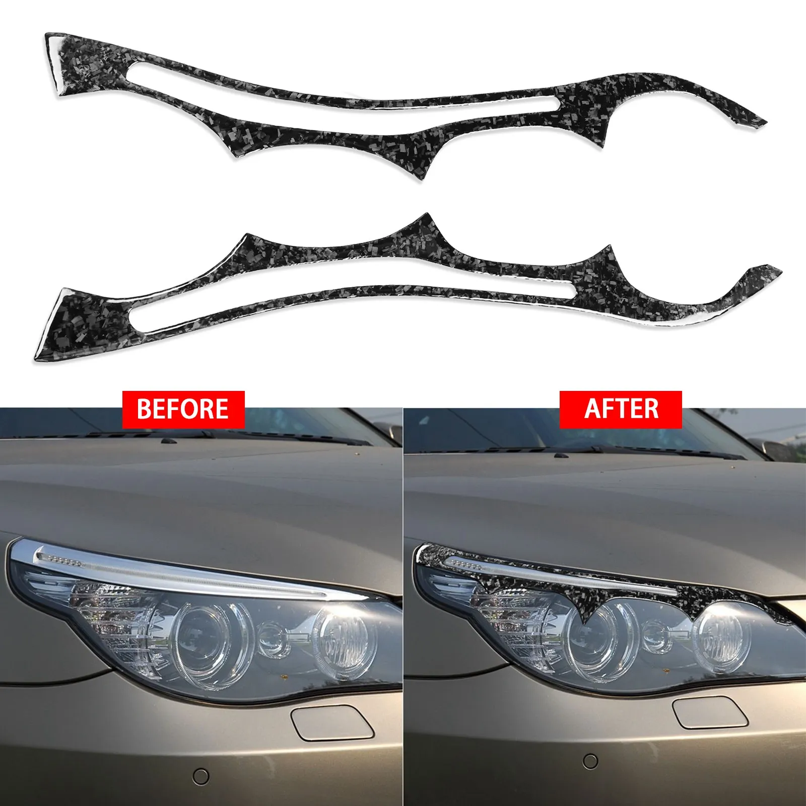 

Кованые фары из углеродного волокна, веки, крышка для бровей для BMW 5 серии E60 2004-10