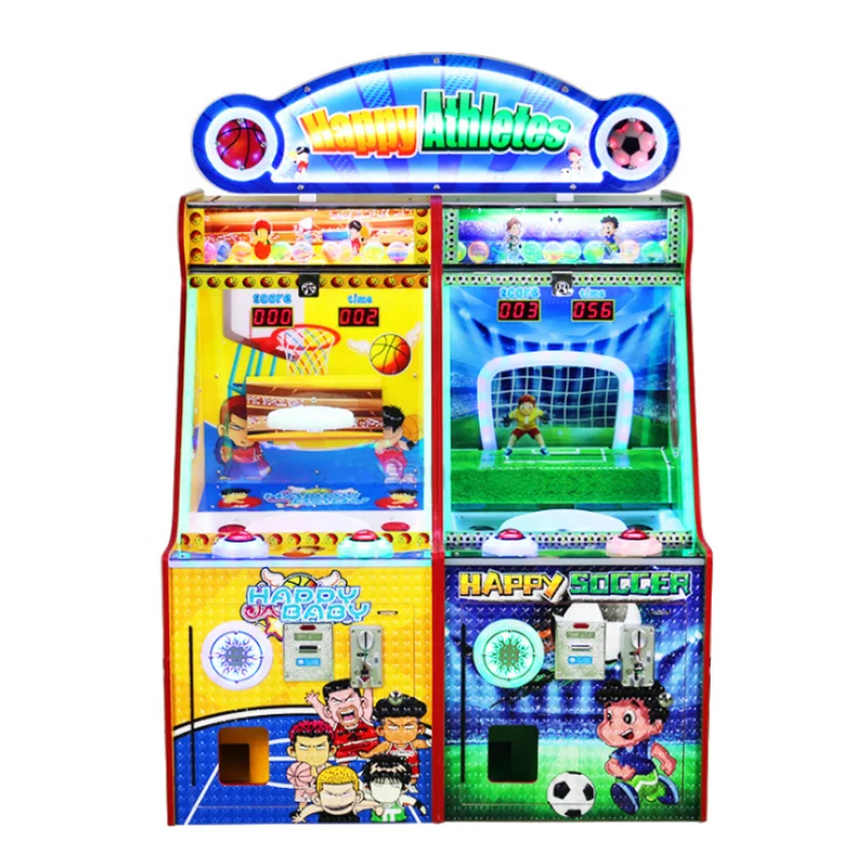 new product coin operated games kid happy athletes ball shooting redemption ticket game machine