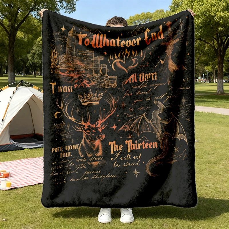 Throne Of Glass To Whatever End Flannel Blanket, Fireheart Aelin Galathynius Flannel Throw, TOG Fan Gift