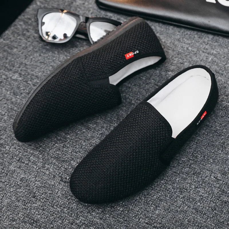 Men Loafers Shoes Fashion Men Breathable Casual Shoes Classic Linen Slip on Sneakers Male Summer Cheap Driving Shoes for Men