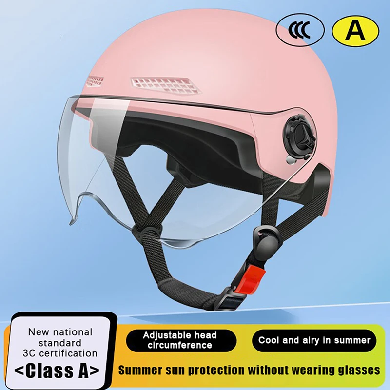 Halbhelm für Erwachsene mit Schutzbrille für Motorrad und Fahrrad – Cartoon-Design, 3C-zertifiziert für Männer und Frauen.