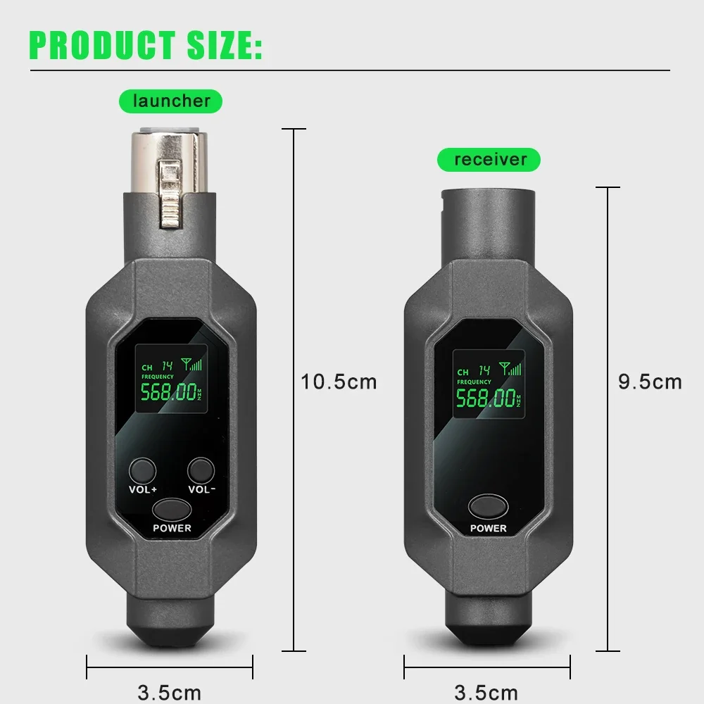 XGES Wireless Microphone Converter XLR Transmitter and Receiver Microphone Wireless System for Dynamic Microphone