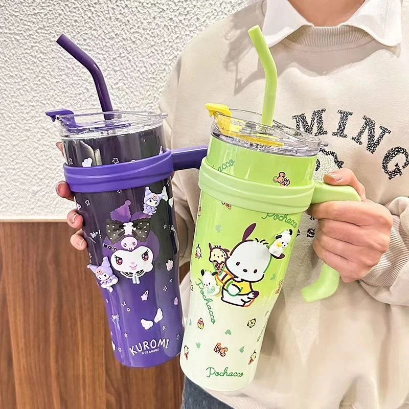 

Sanrio Hello Kitty 1200ml Thermos Bottle Kuromi Insulation Cup My Melody Sippy Water Cups Big Mac Ice Cream Cups Birthday Gift