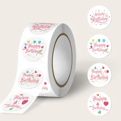 100-500 pezzi adesivi rotondi di buon compleanno per confezioni regalo, Baby Shower, decorazioni per feste, sigilli per buste adesivi per cancelleria