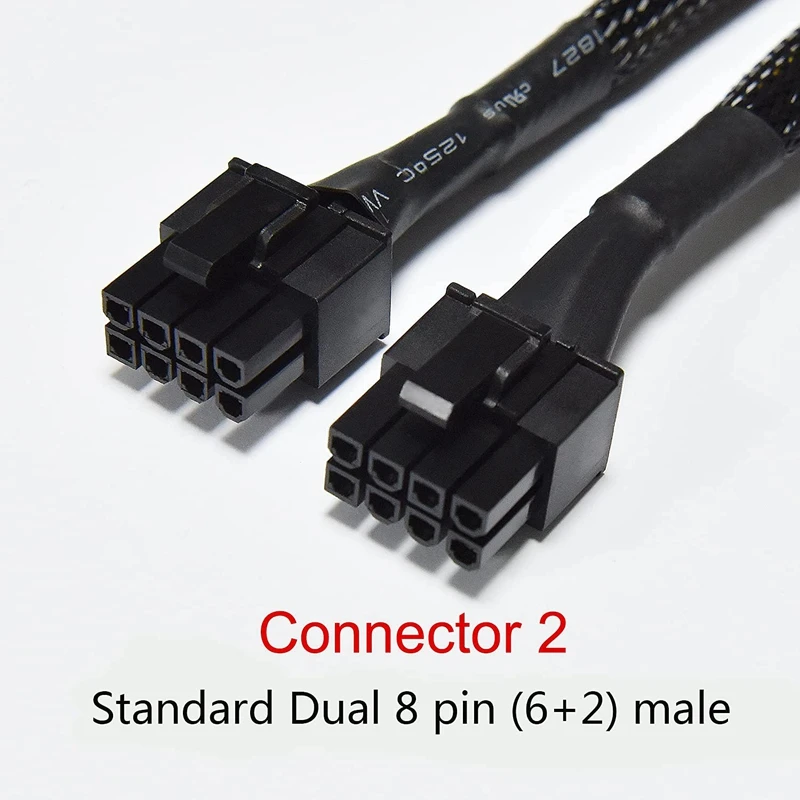 4 Pack GPU VGA Pcie 8 Pin Female To Dual 2X8 Pin (6+2) Male GPU Miner Graphics Card VGA Sleeve Braided Extension Cable