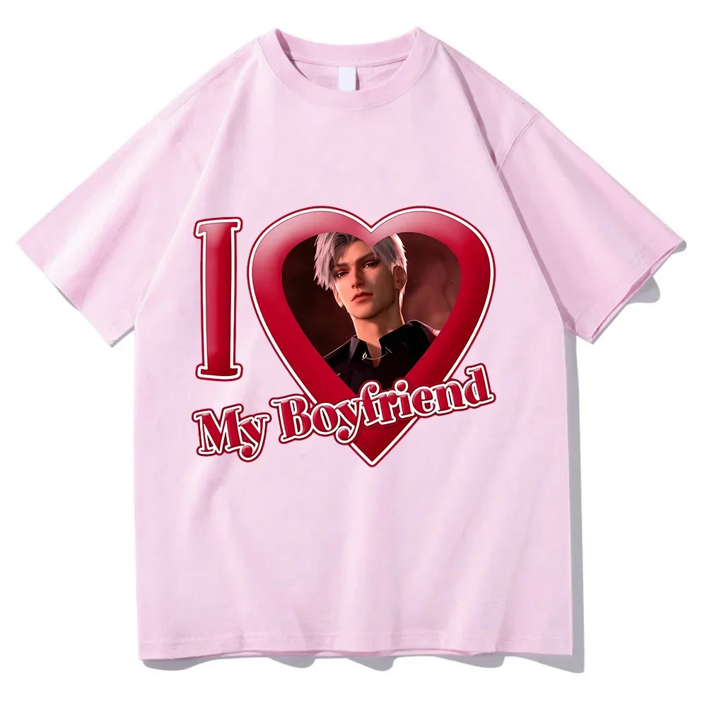 Love and Deepspace Sylus Tshirt I Love My Boyfriend Tops Women Clothing Valentines Day Perfect T-shirt Hot Game Fashion New Tee