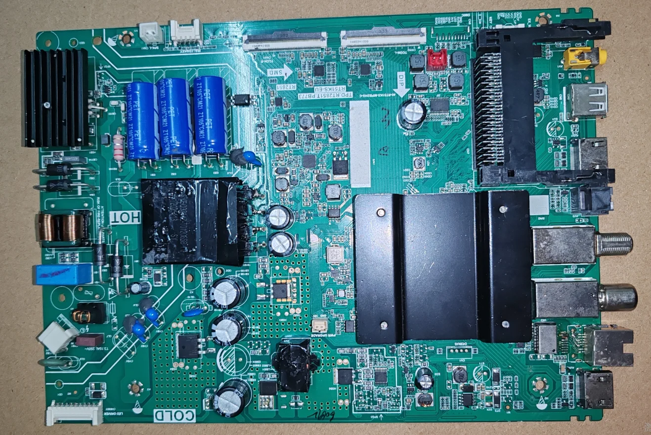 

TPT.RT2851TPB773 RT51KS-EU RT2851 WIFI network three in one TV motherboard physical photo, tested for 2 different verificati