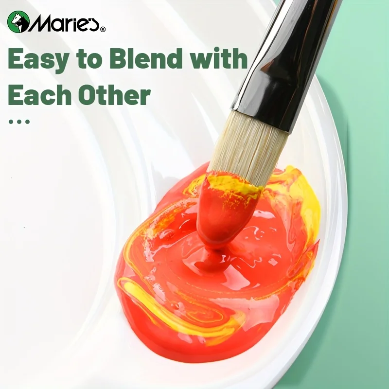 Набор гуашевых красок Мари, 12/18/24 цвета и кисти, пигментные наборы художественного качества для холста, бумага, сделай сам, живопись для взрослых