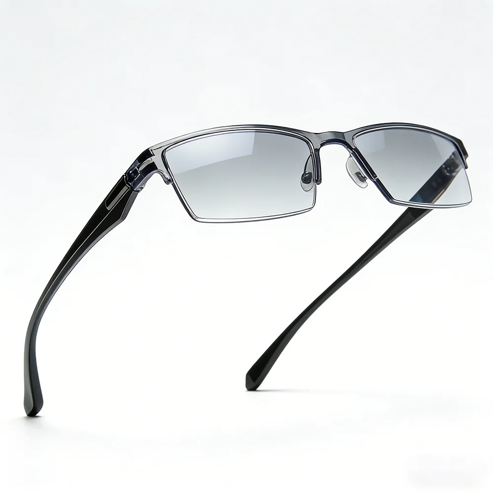 Intelligent Progressive Multifocal Reading Glasses Anti Blue Light Half Frame Spectacles Far Near Dual Use Presbyopic Glasses