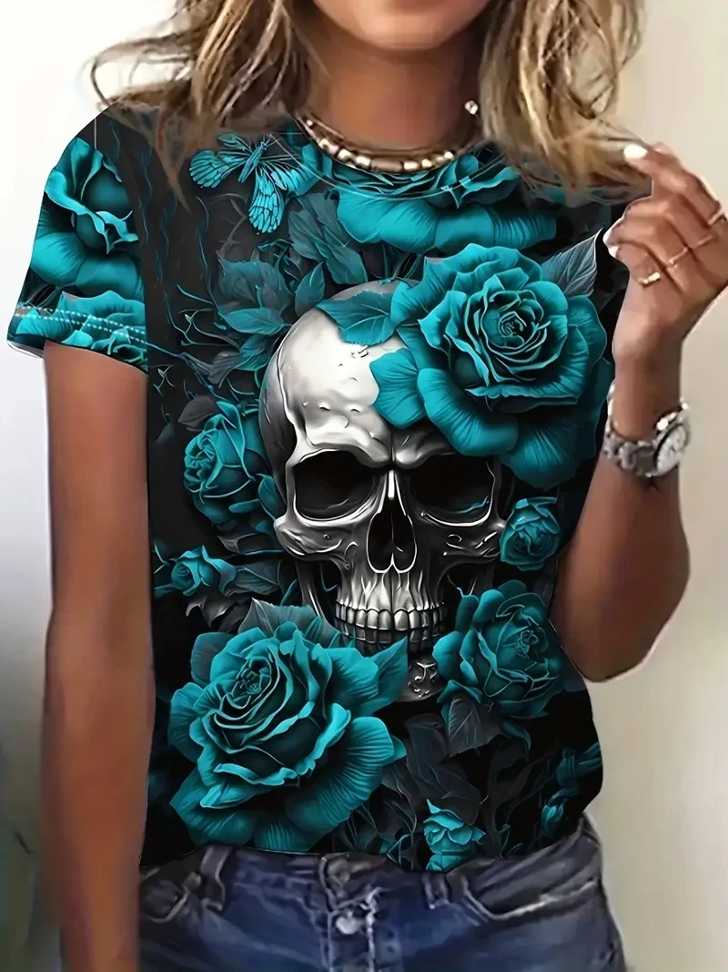 

Женская футболка больших размеров с 3D-принтом, круглым вырезом и короткими рукавами, свободная и повседневная, мягкая, удобная и дышащая