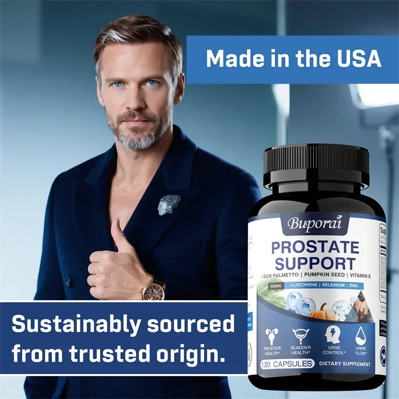 

Prostate Support - Supports Prostate Health, Bladder Control and Urinary Tract Health, and Relieves Frequent Urination Vegan