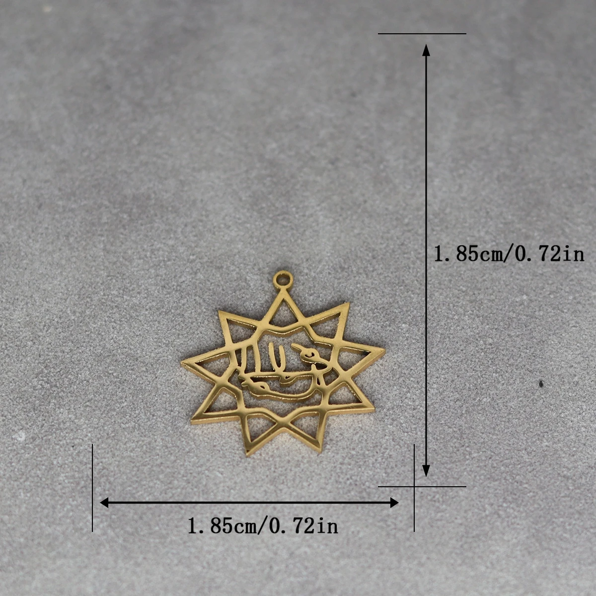 3pcs Bahai Bahaism Nine Point Star Charms Persian Poetry Calligraphy Farsi Parsi Pendant Fit Jewelry Making DIY Findings