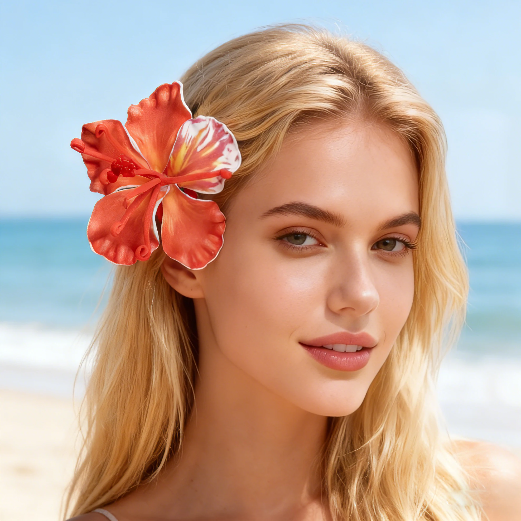 

America Tax-inclusive Hair Accessories Hair Pick Hibiscus Flower for Hula Dance Girl Women Decoration for Tahitian Dance Costum