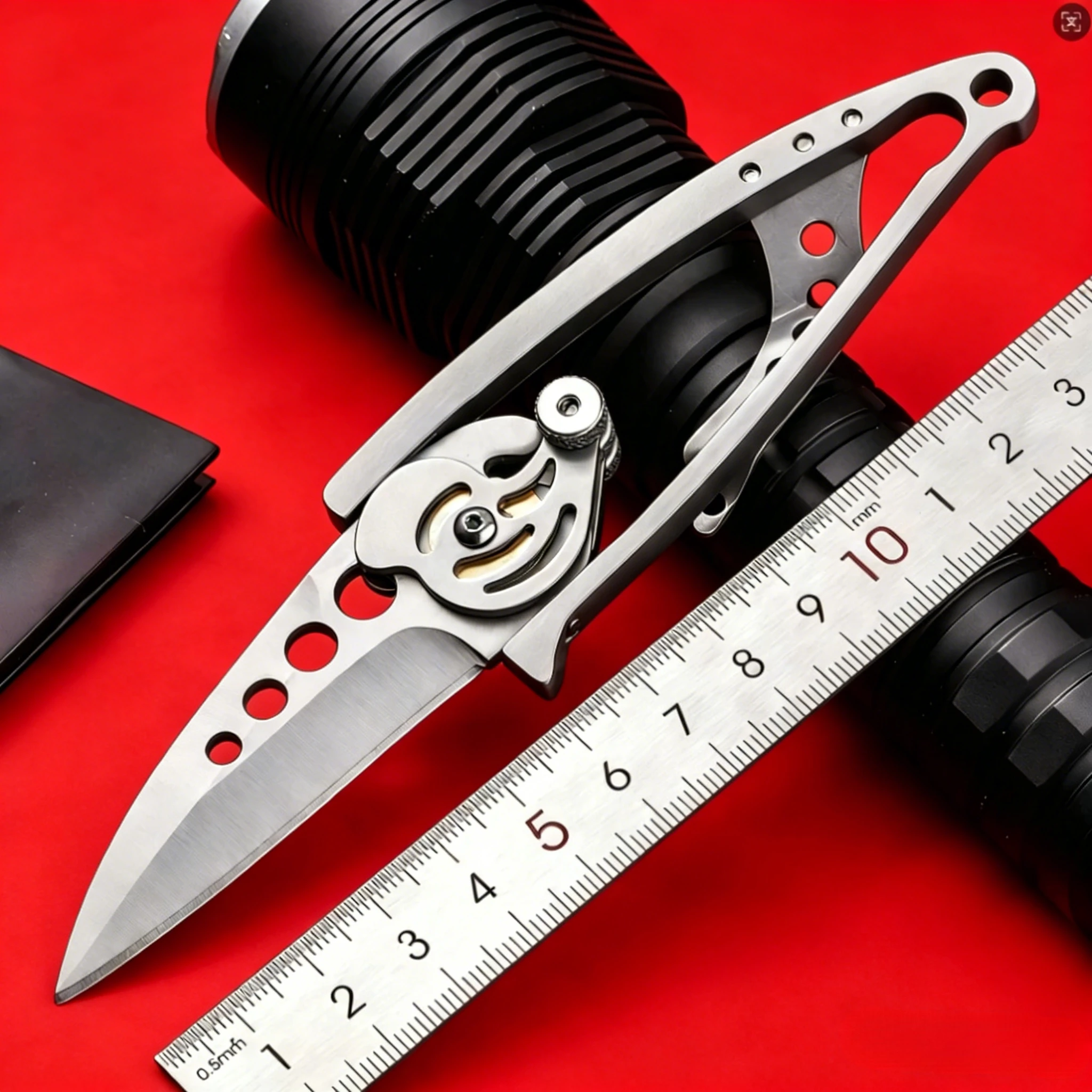 

NEW Folding Knife – D2 Blade, All-Steel Handle – Compact Portable EDC for Camping, Fishing & Everyday Outdoor Use