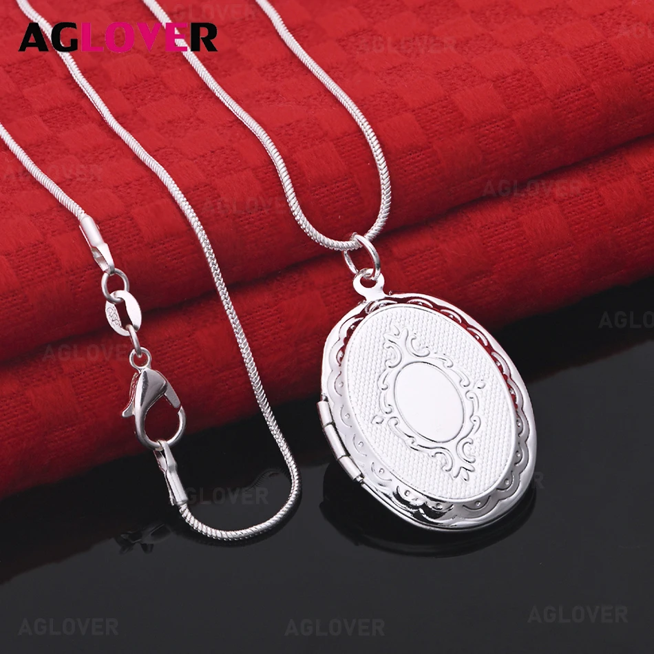

AGLOVER 925 Sterling Silver Jewelry Box Pendant Necklace Women's Accessories Best Jewelry Valentine's Day Party Christmas Gift