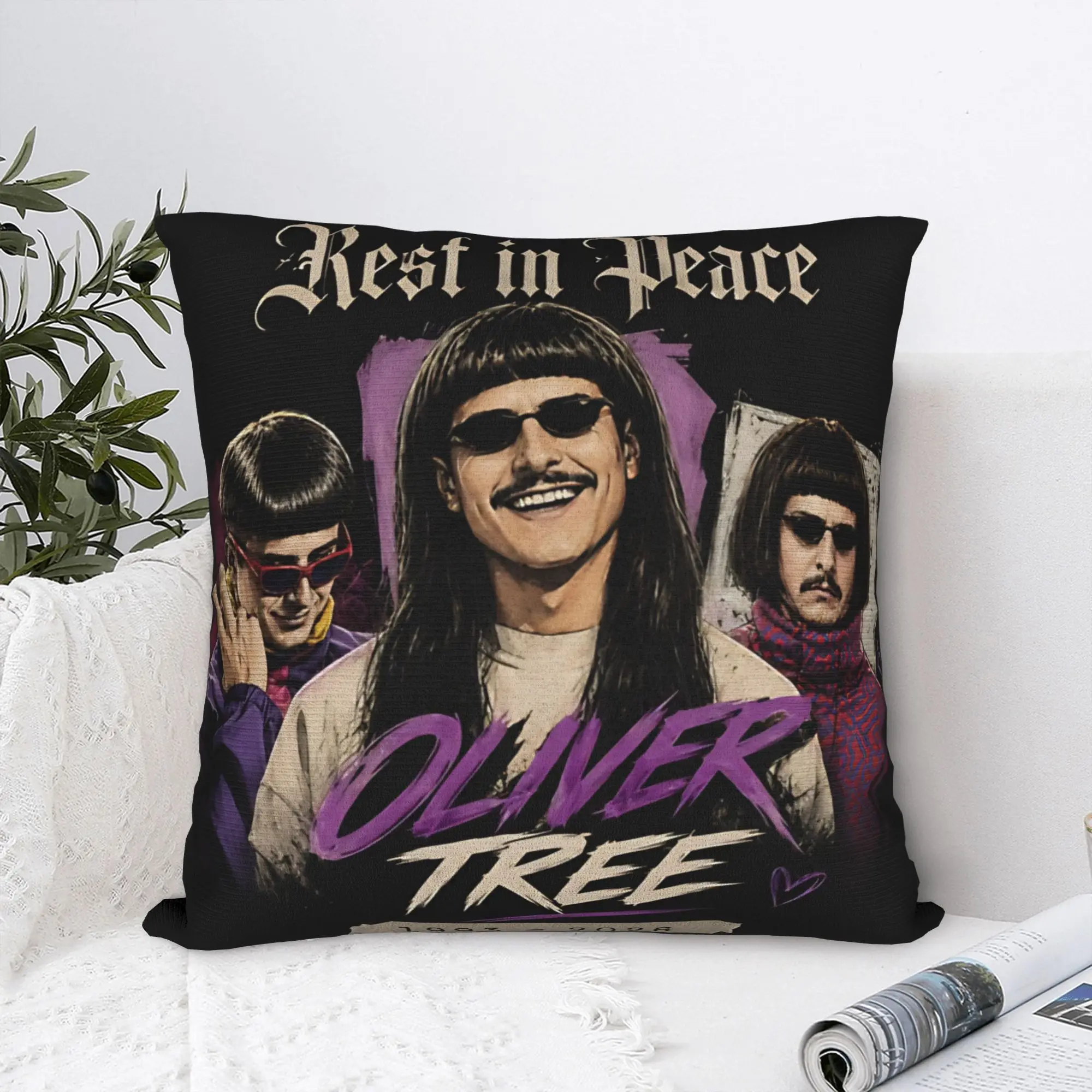 Oliver Tree Rest In Peace 1993-2026 Pillowcases  Cute Funny Pillow Case For Office Car Home Decor Print Pillow Cover
