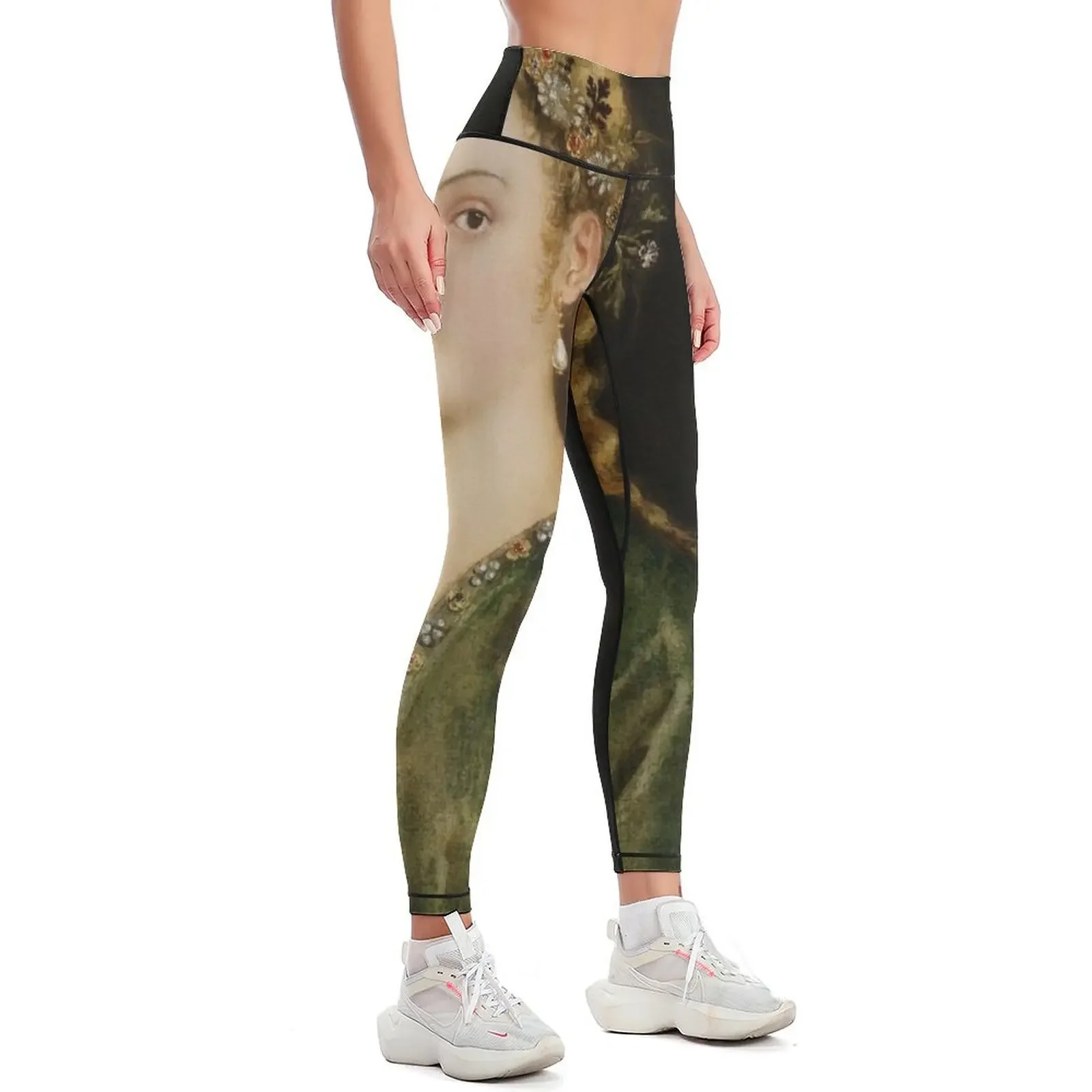 Portrait Of A Lady by Tiziano Vecellio (Titian) Classical Fine Art Reproduction Leggings gym wear Jogger pants Womens Leggings