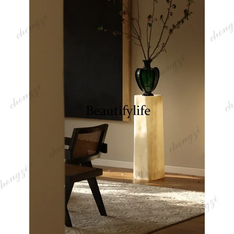R134 translucent fiberglass column ornament table entrance decoration booth island table floor base table