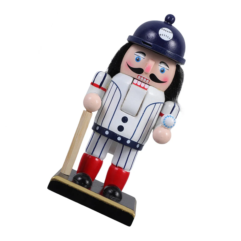 

Cute Baseball Player Nutcracker Ornament Wooden Home Decor for Fireplaces Living Rooms Cabinets Party Supplies Birthday