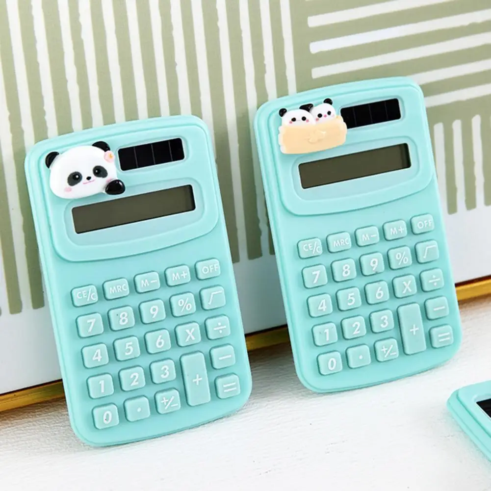 Детский мини-калькулятор панды, портативный мини-калькулятор панды с милым дизайном, пластиковые резиновые кнопки, легкий для офиса