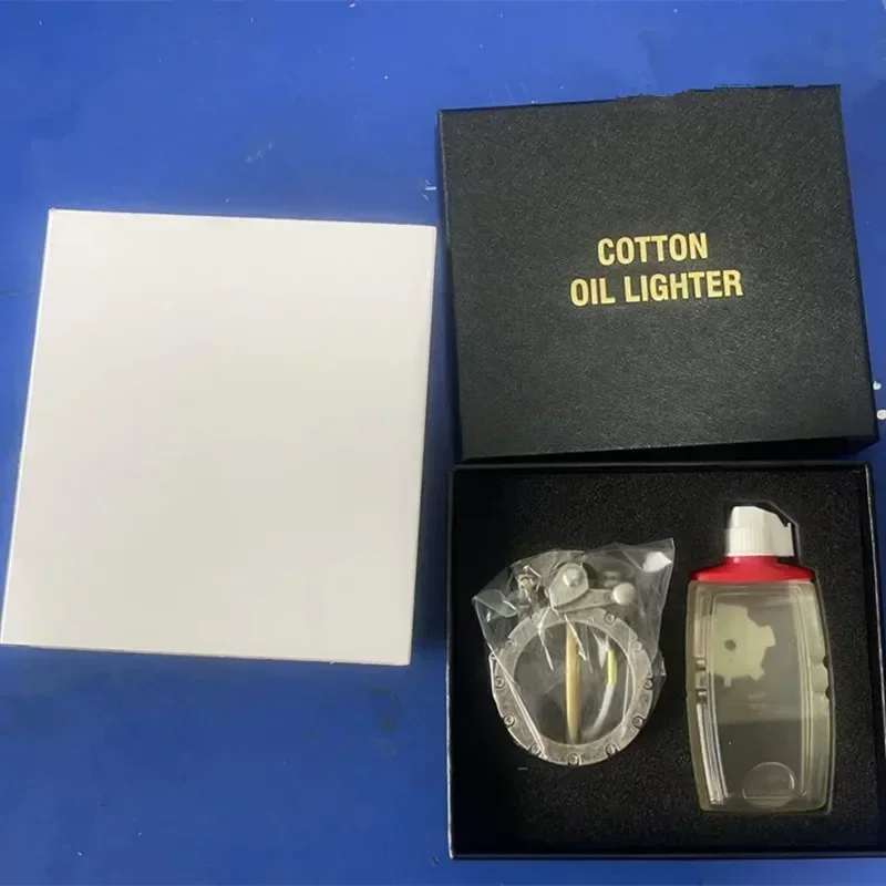 Creative Visual Transparent Large Capacity Fuel Tank Labor-Saving Rocker Arm Ignition Metal Material Kerosene Lighter