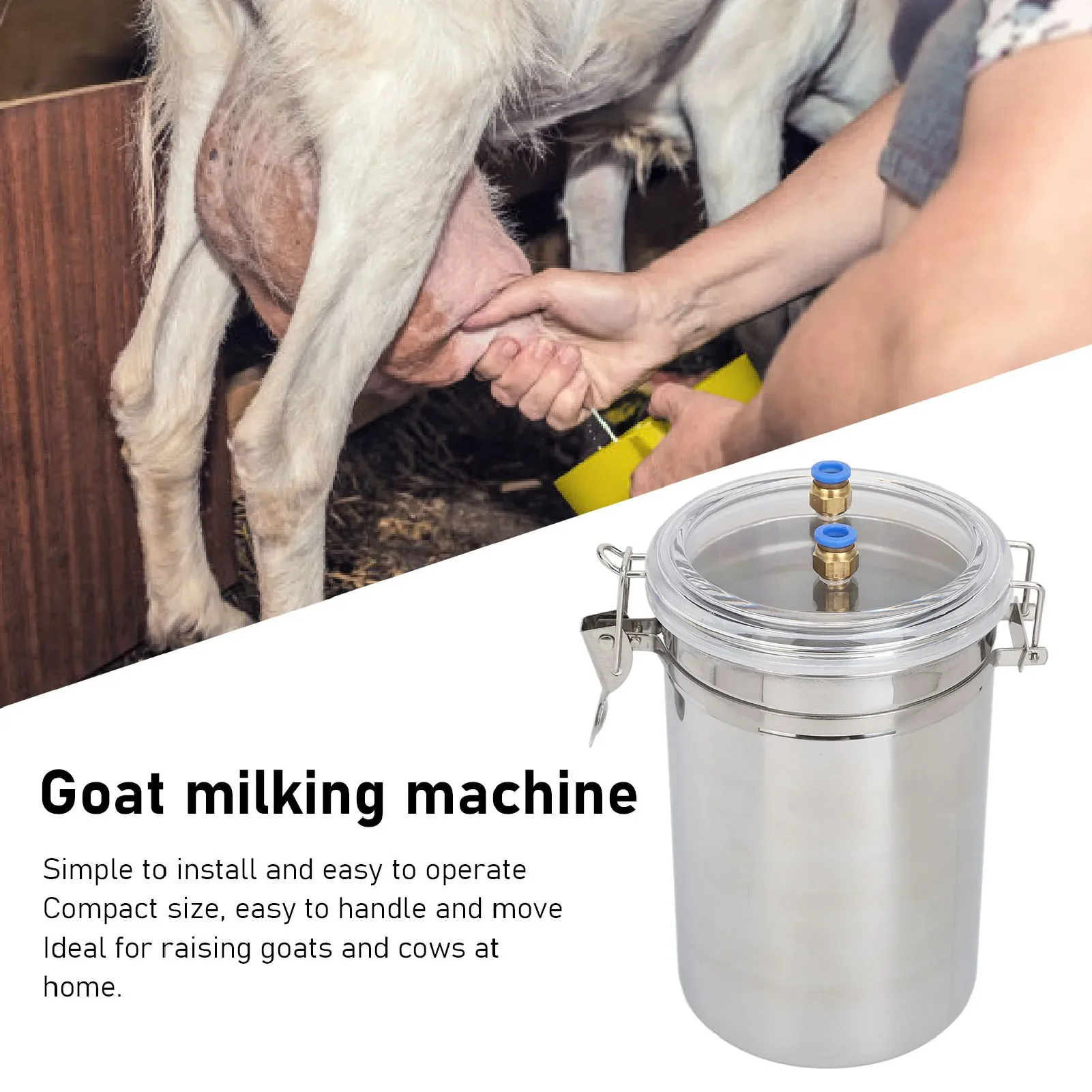 Manual Milking Machine 2L Capacity Convenient Control Portable Cow Hand Milking Machine for Milk Plant Farm