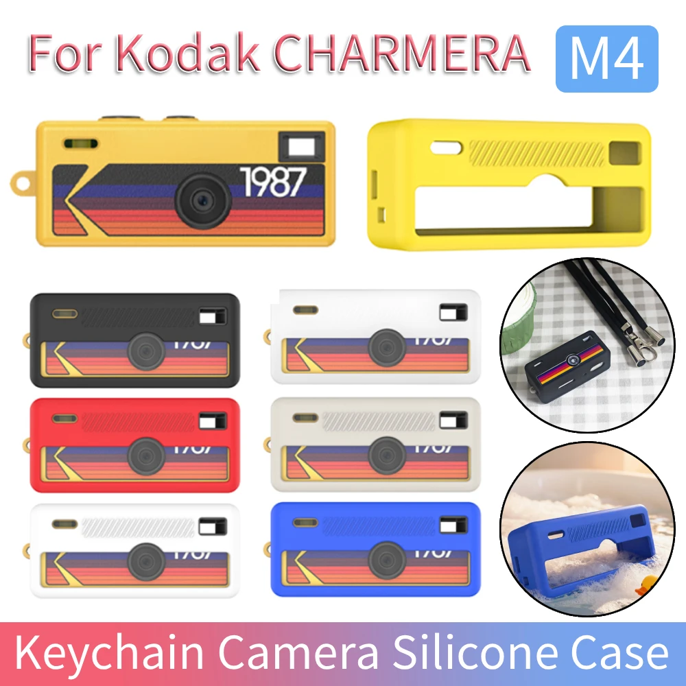 1/2Pcs For Kodak CHARMERA Silicone Digicam Cover Keychain Digital Camera Travel Carrying Case w/ Lanyard Scratch-Resistant Shell