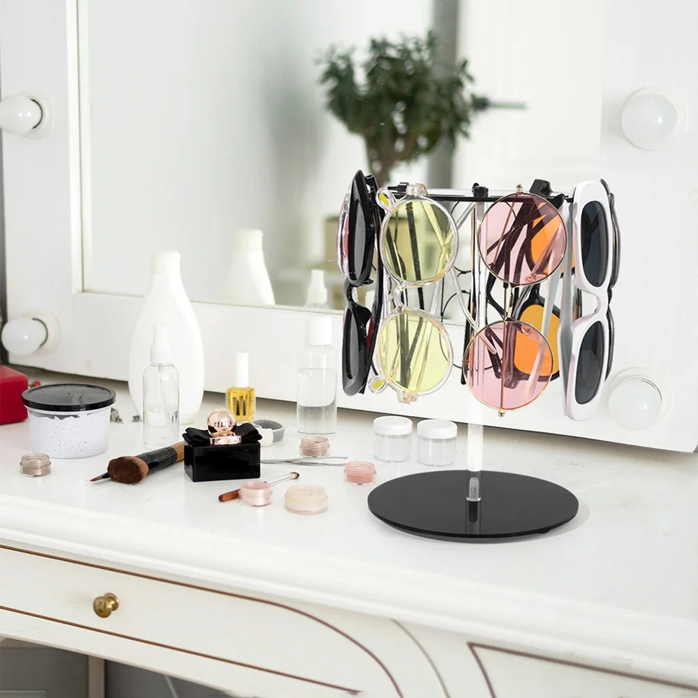 حامل عرض النظارات الشمسية القابل للدوران، رفوف تخزين النظارات متعددة الأنماط مناسبة لعرض تخزين النظارات ودعامة تخزين المنزل