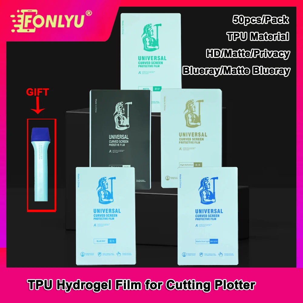 

FONLYU 50pcs TPU Hydrogel Movies Privacy Hidrogel Film for Cutting Machine Mobile Phone Screen Protectors for iPhone Xiaomi