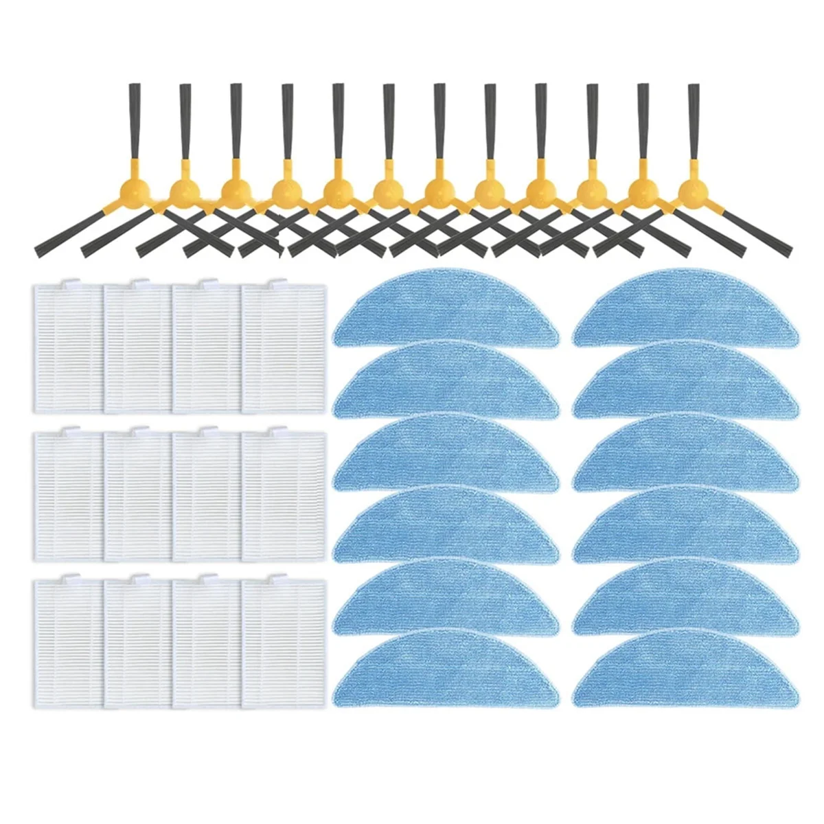 

For Redmond RV-R670S Replacement Side Brush HEPA Filter Mop Pads Spare Parts Accessories,A