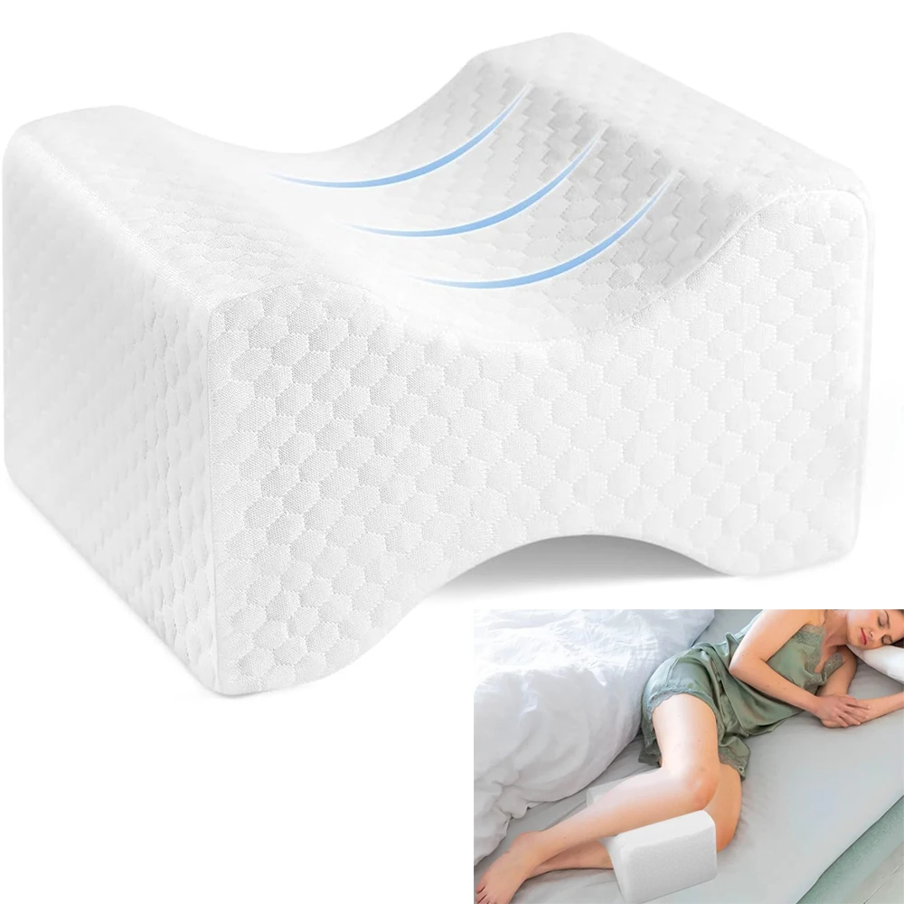 1 oreiller de jambe en mousse à mémoire de forme, soutien dorsal pour aligner la colonne vertébrale, oreillers corporels de grossesse pour dormeurs latéraux, oreiller orthopédique pour sciatique et genoux