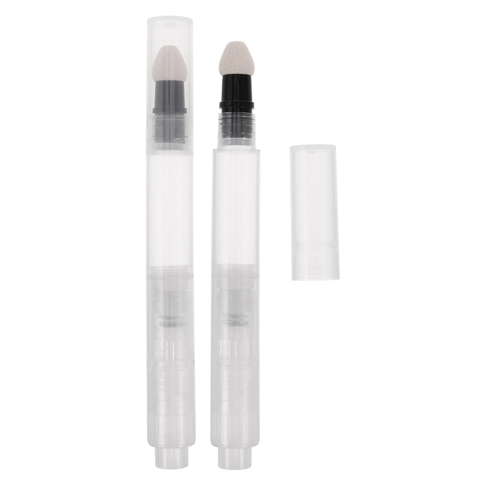 

2pcs Makeup Packaging Press Pen Portable Powder Brush Multi-functional Lip Gloss Applicator Refillable Dispenser Blush Pen