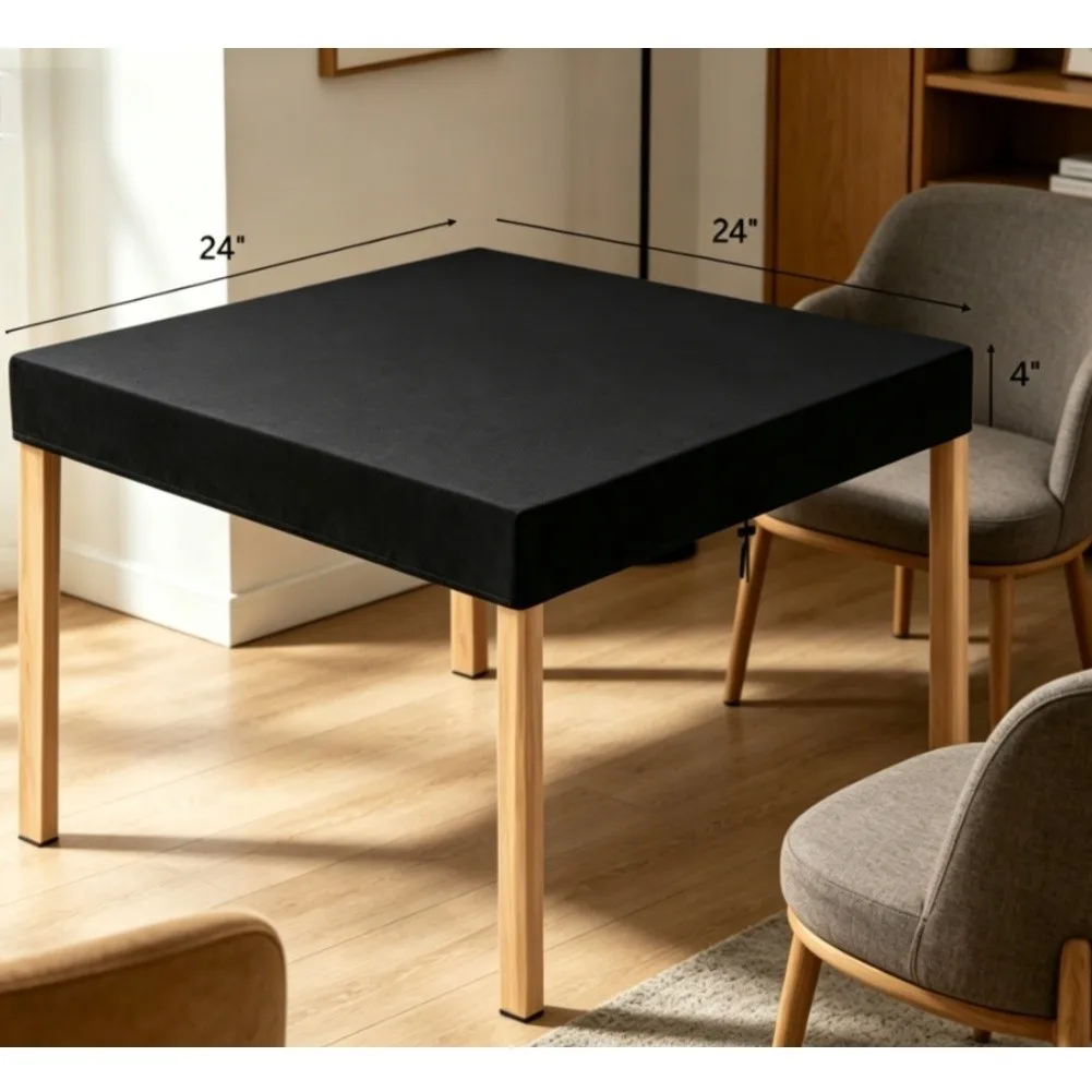 420D Oxford Waterproof Square Table Cover for Garden Use with Adjustable Buckles 24x24x4in 28x28x4in 36x36x4in