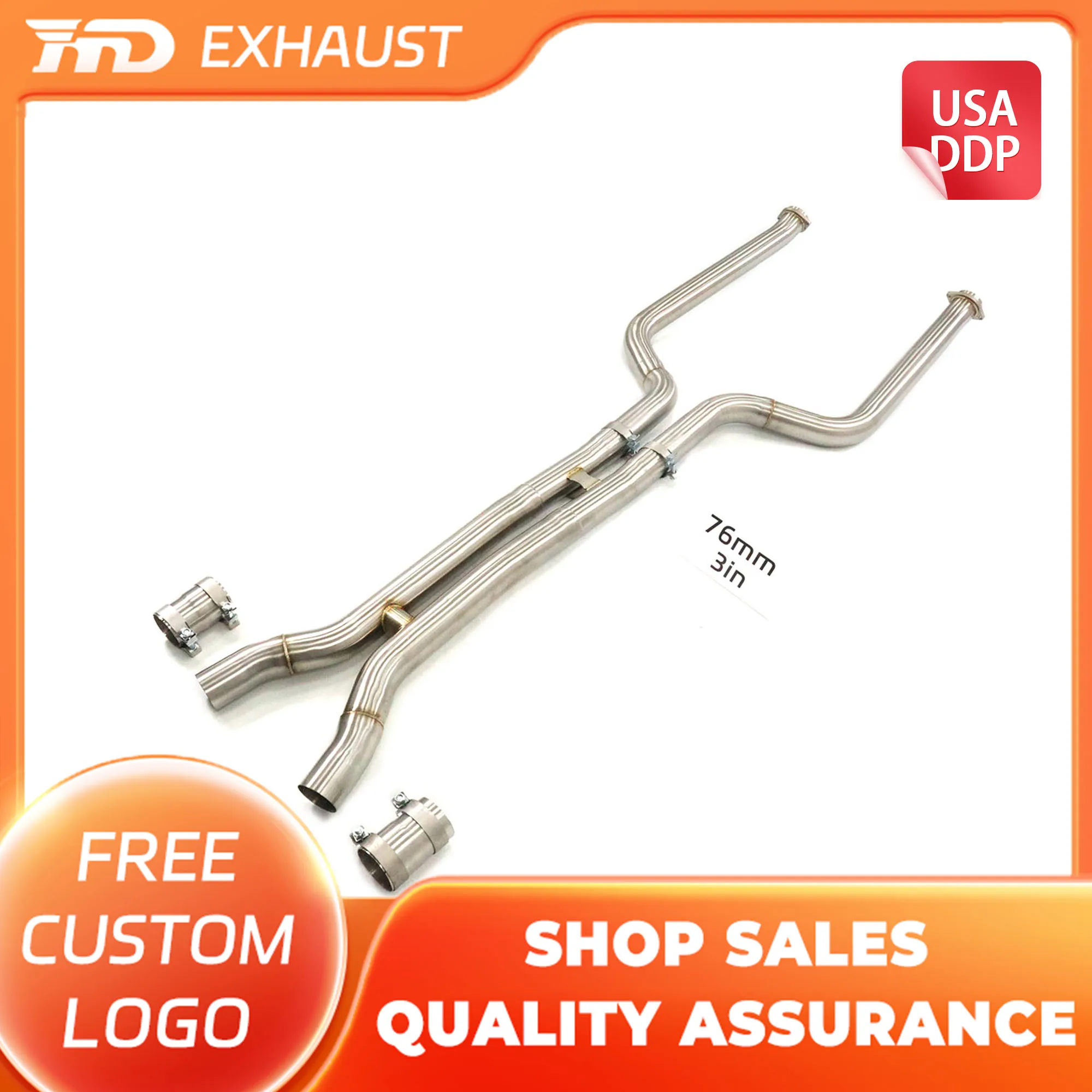 

HMD Hot Sales Exhaust SS304 Middle pipe for BMW X5M X6M F95 F96 LCI S68 4.4T 2024+ Exhaust system High performance for car