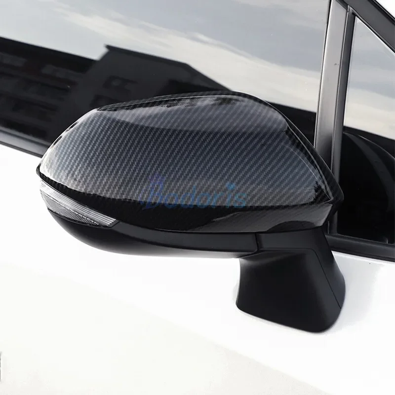 

Для Toyota Yaris 2020 2021, крышка дверного зеркала, боковая накладка заднего вида, серебристая защитная наклейка из углеродного волокна, аксессуары для панели