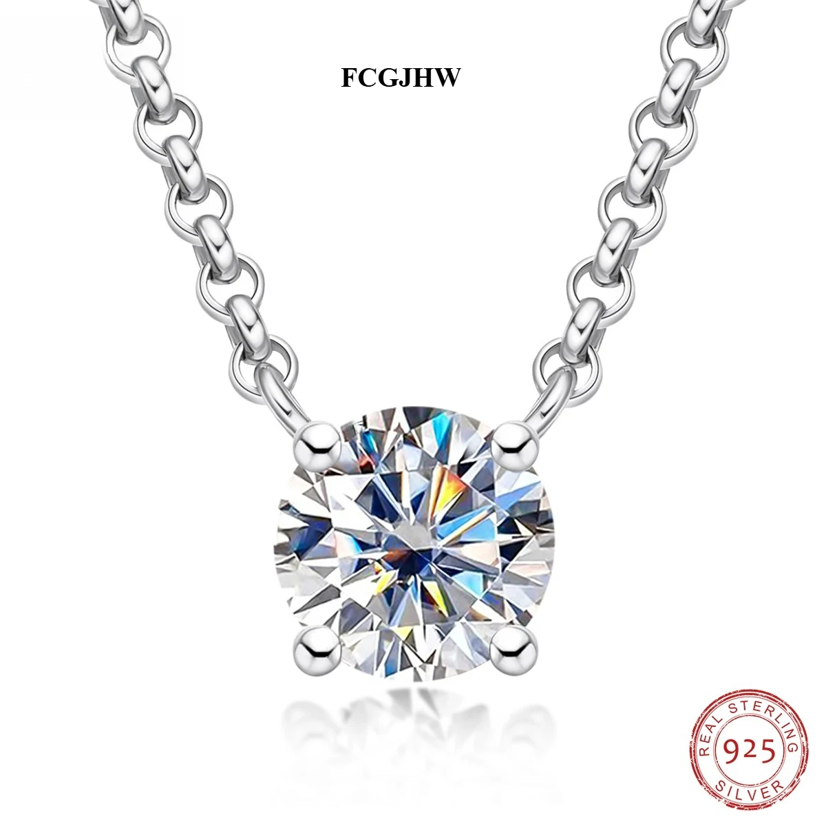 FCGJHW D Color 1ct 2ct 3ct Moissanite Diamond 18K Gold Plated Pendant S925 Necklace for Women Anniversary Gifts Wholesale 2026