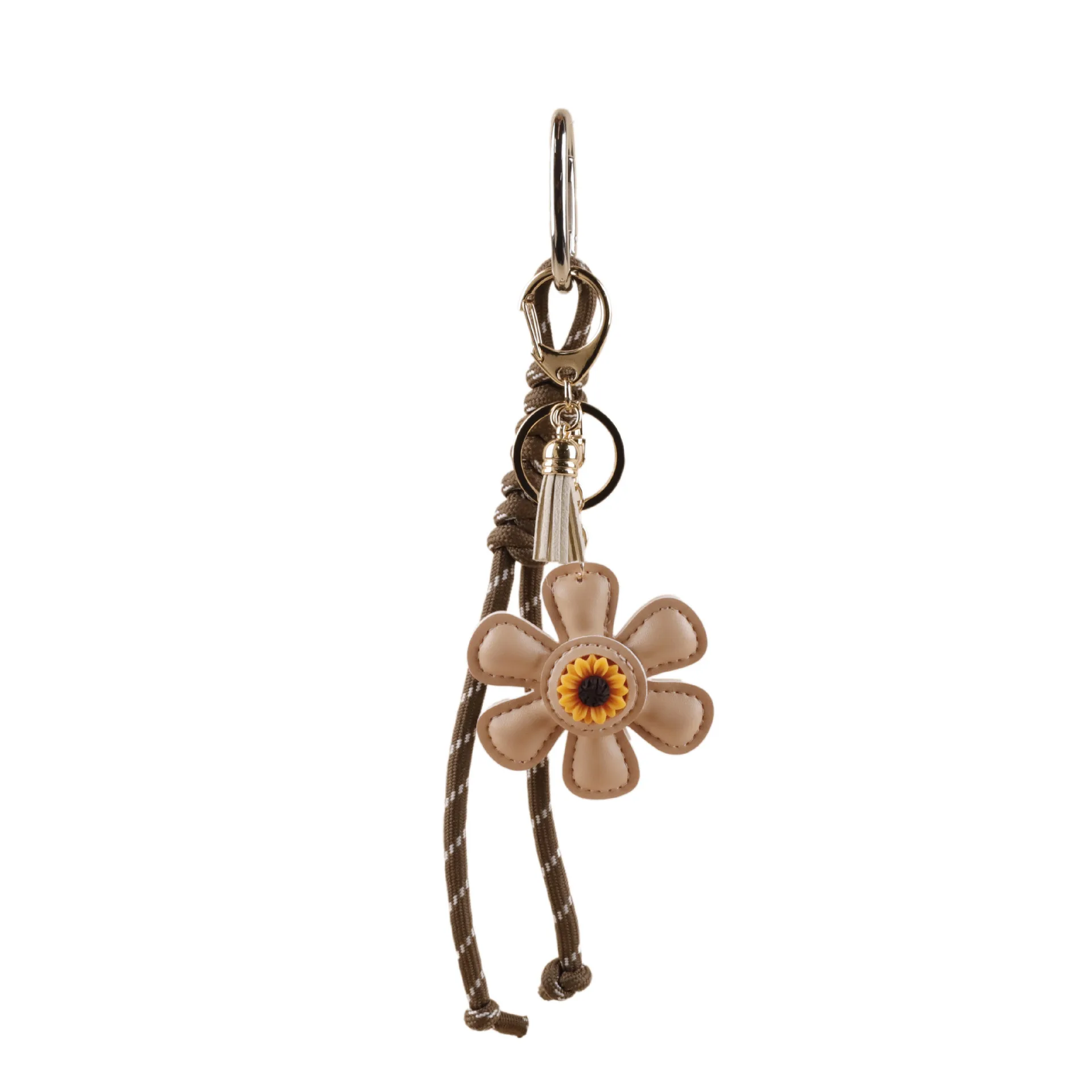 Cute Lanyard Mobile Phone Pendant Bag Charm Braided Rope Keychain Sunflower Decor Sweet Bag Hanging Keyring Chain Accessories