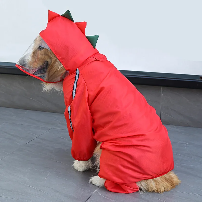 Fashion 3D Dinosaur Frog Style Raincoats Pet Dog Waterproof Clothes for Small Medium Big Dogs Rain Coat Pug Teddy Corgi Jacket view 6