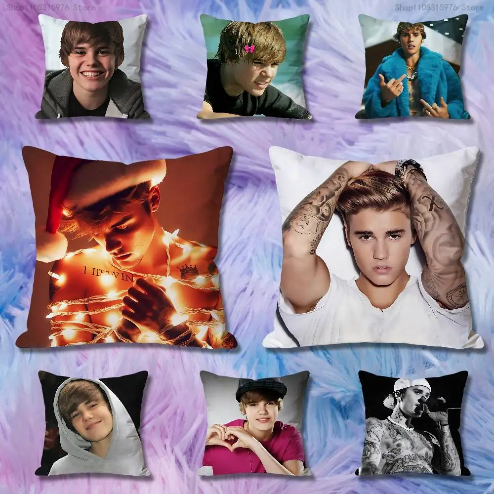 

Singer J-Justin B-Bieber Various Sizes Square Pillow Case For Car Home Bedchamber Decor Custom Valentine gift