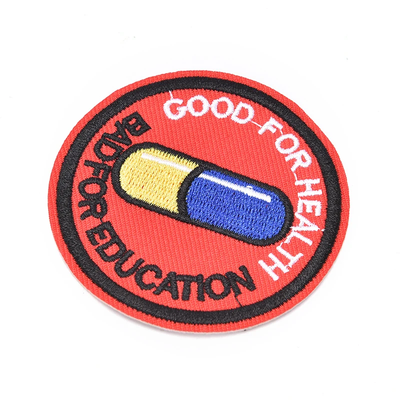 1pcs Japanese Akira Kaneda Good For Health, Bad For Education Iron On Patch