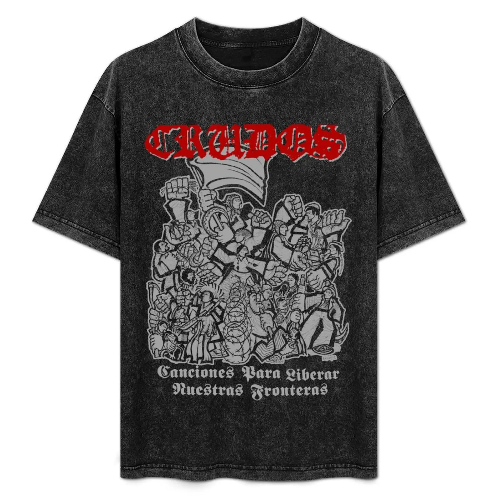 

Crudos - Los Crudos - Canciones Para Liberar Nuestras Fronteras T-Shirt Casual Street Style Short Sleeve Tee