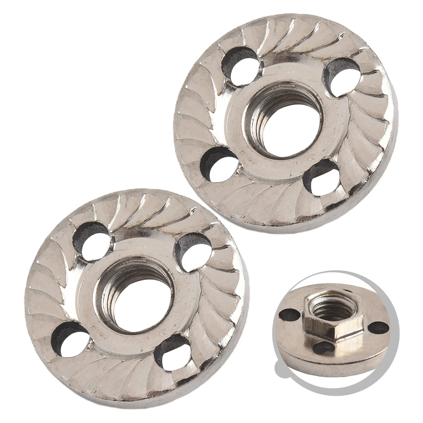 High Quality Pressure Plate Platen Cover Precision Thread Silver 100 Type 2pcs Angle Grinder Hexagon Nut Metal