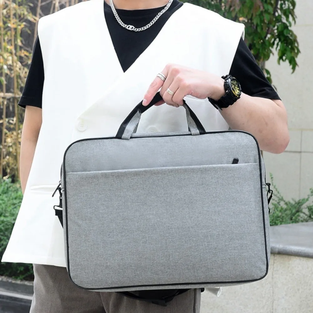 15.6/17 Inch Business Laptop Bag with Handle Shoulder Strap Portable Laptop Bags Solid Color Briefcase Laptop Shoulder Bag