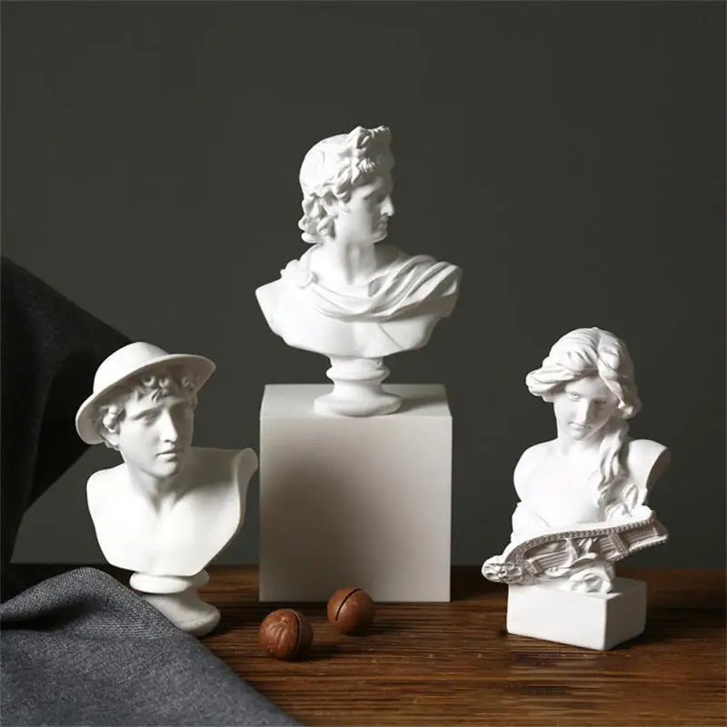 Handwerk Sculptuur Hoge Dichtheid Hars Sculptuur Beeld Avatar Ornament Anti-Val Witte Gips Buste Dik